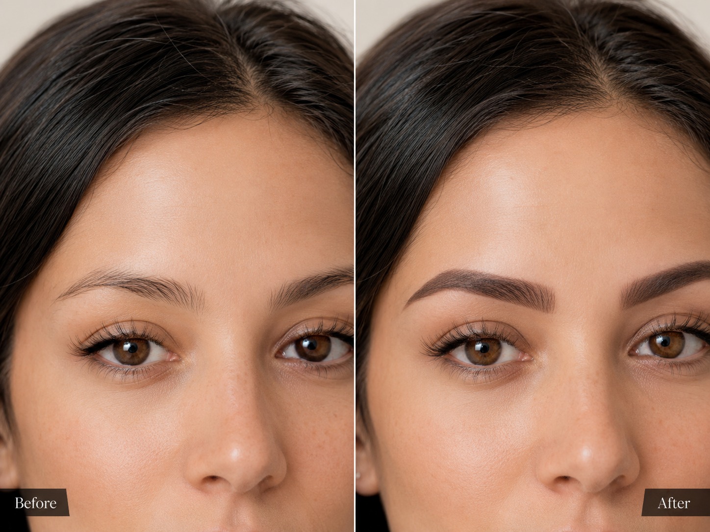 Ombré Brows before-and-after example